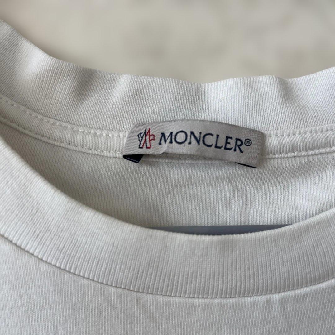 MONCLER ホワイト Tシャツ ポケット付き メンズ Mサイズ