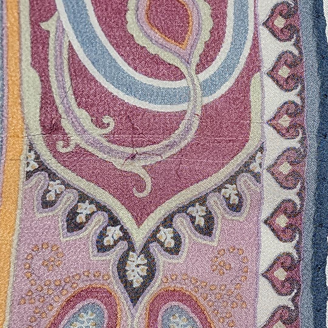★ETRO★ エトロ ストール シフォン ペイズリー柄 シルク ブルーグレー.