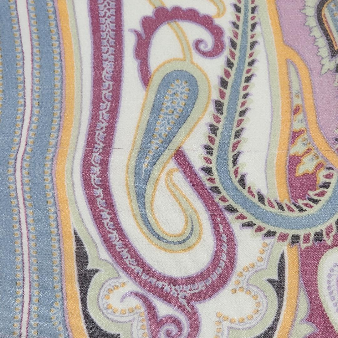 ★ETRO★ エトロ ストール シフォン ペイズリー柄 シルク ブルーグレー.