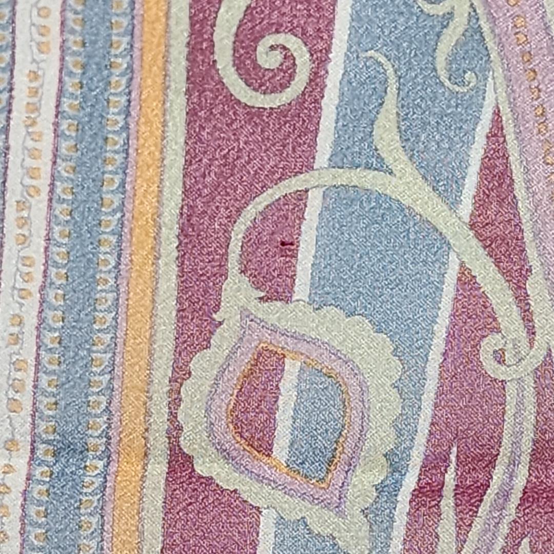 ★ETRO★ エトロ ストール シフォン ペイズリー柄 シルク ブルーグレー.