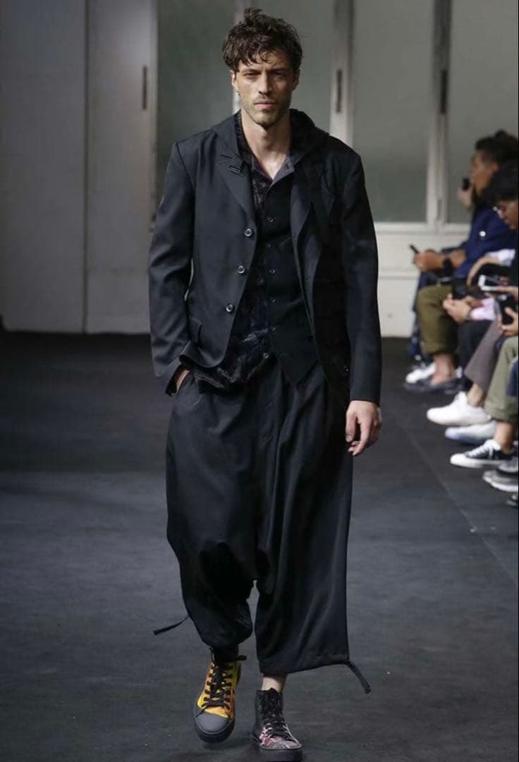 ヨウジヤマモトプールオム 19ss ウールギャバジン左前二重フラップジャケット
