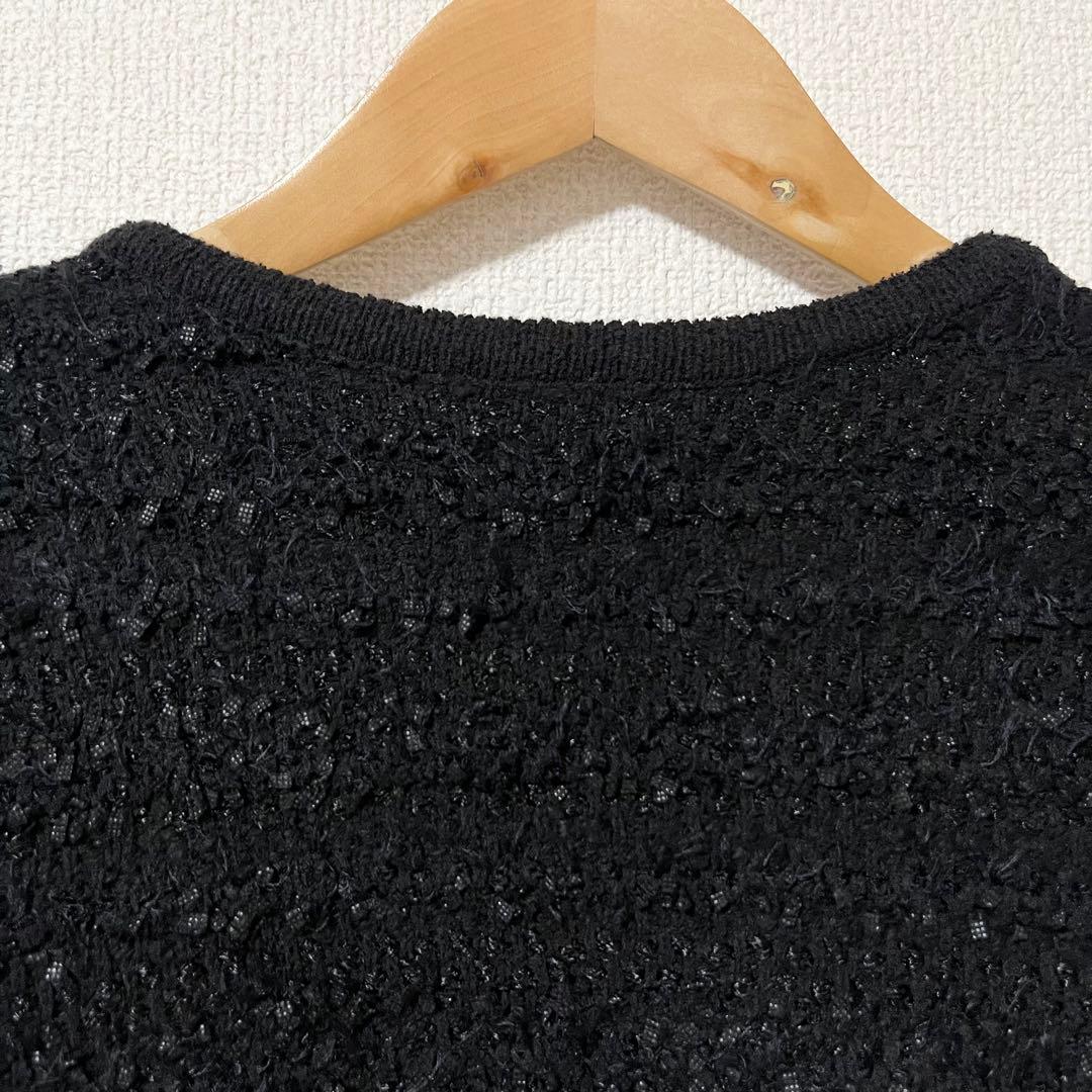 美品✨curensology モールツイードニットカーディガン　ブラック