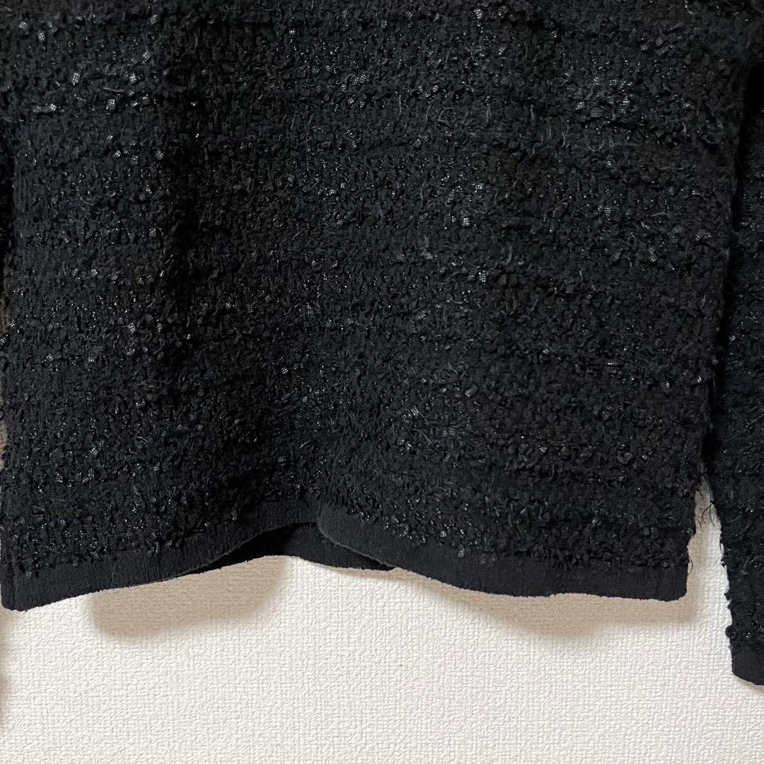 美品✨curensology モールツイードニットカーディガン　ブラック