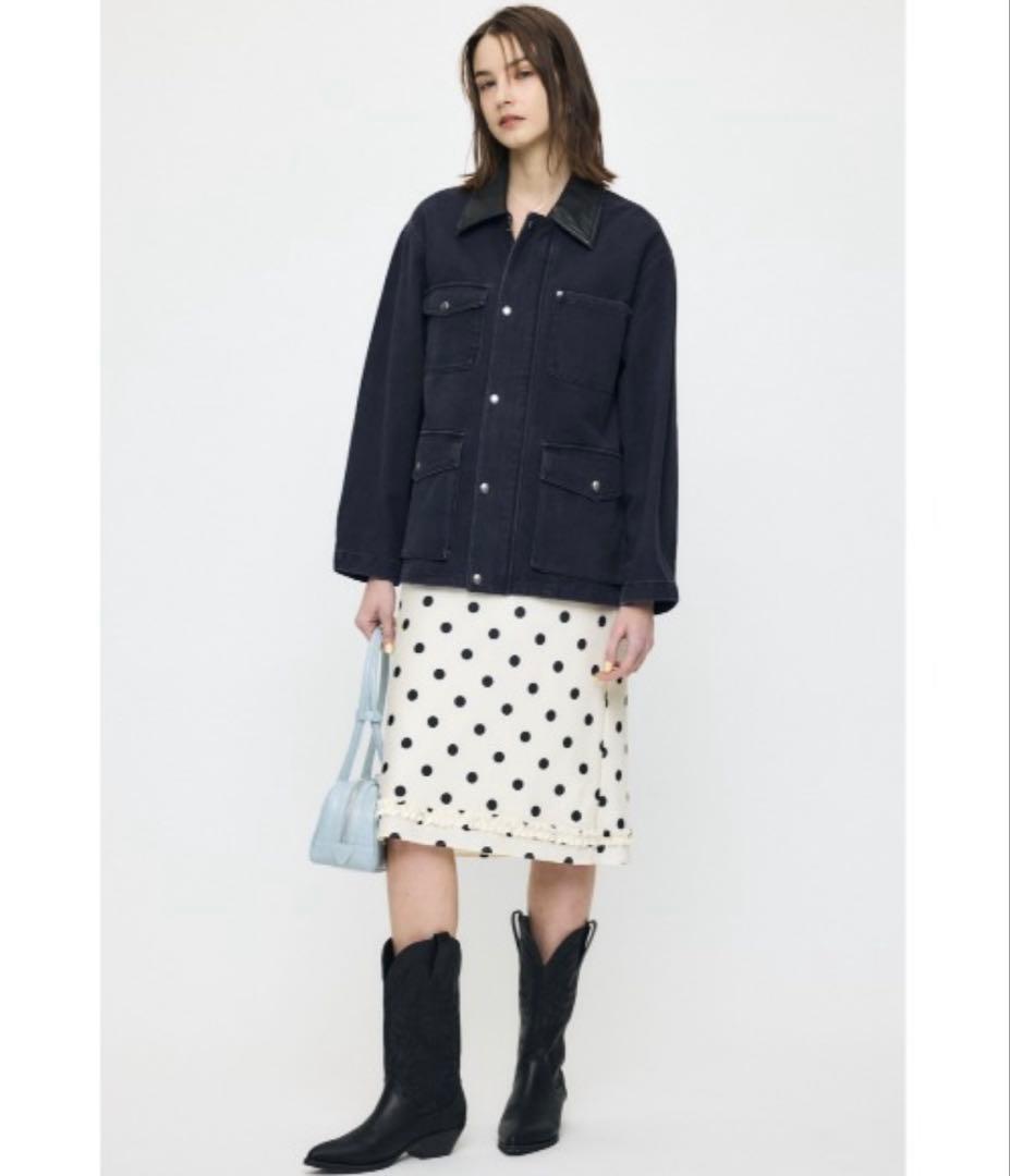 moussy SATIN DOT スカート WHT