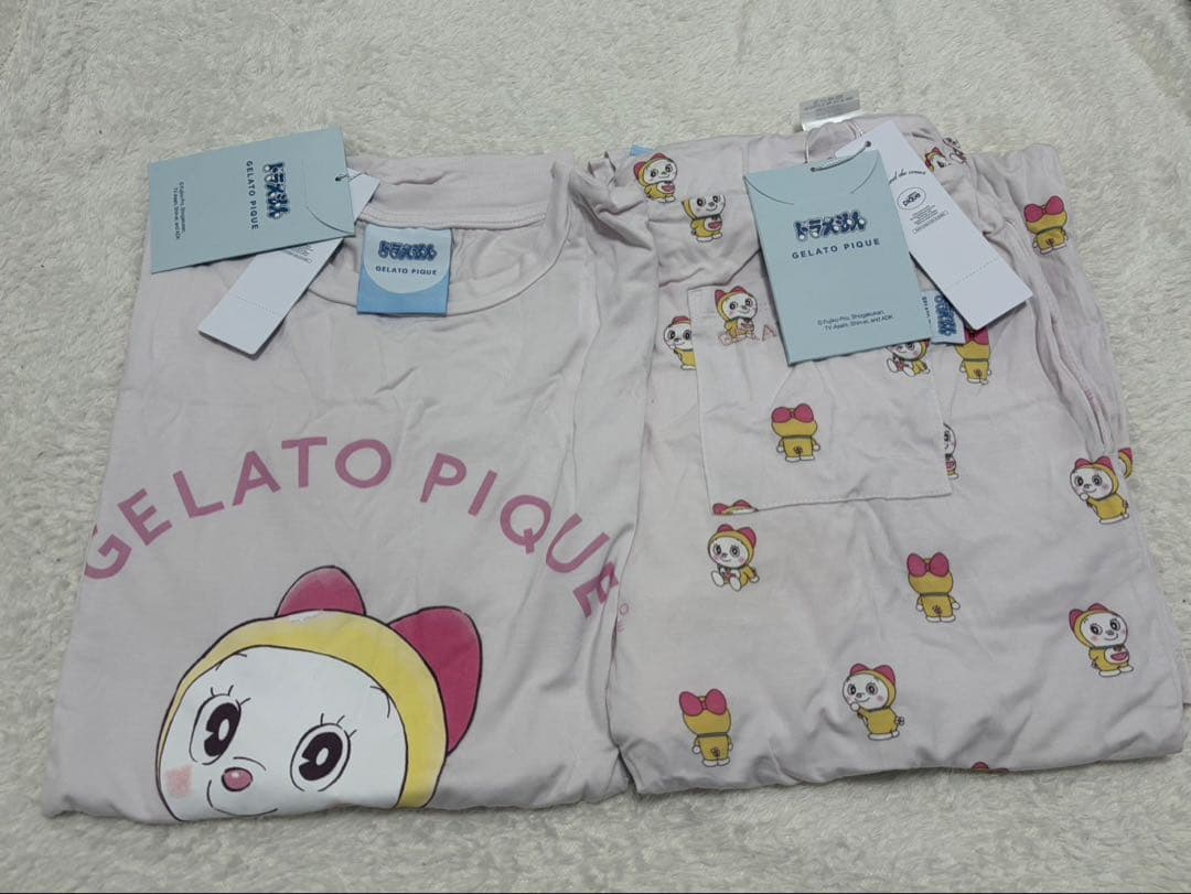 ジェラートピケ ドラえもん ドラミちゃん　ワンポイントTシャツ＆総柄ロングパンツ