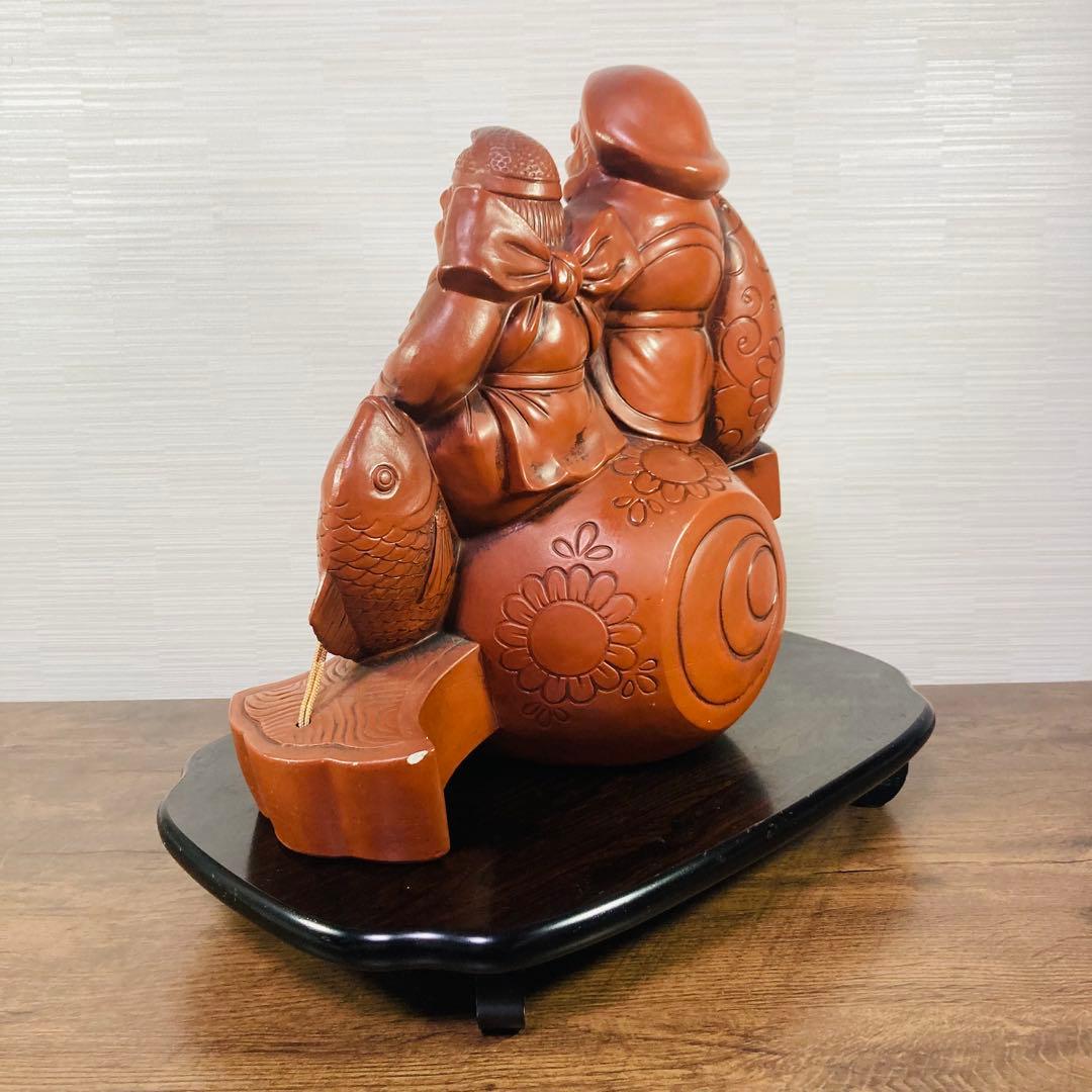 特大　七福神　大黒天様　恵比寿様　打出の小槌　陶器　焼物