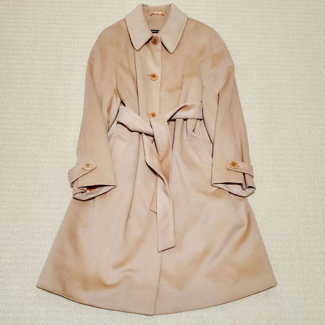 美品✨オールドイングランド ウエスト ベルト ロングコート カシミヤ、アンゴラ