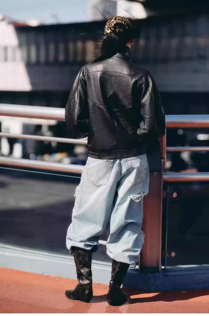 ZARA ザラ　フェイクレザー パデッドボンバージャケット　新品、未使用