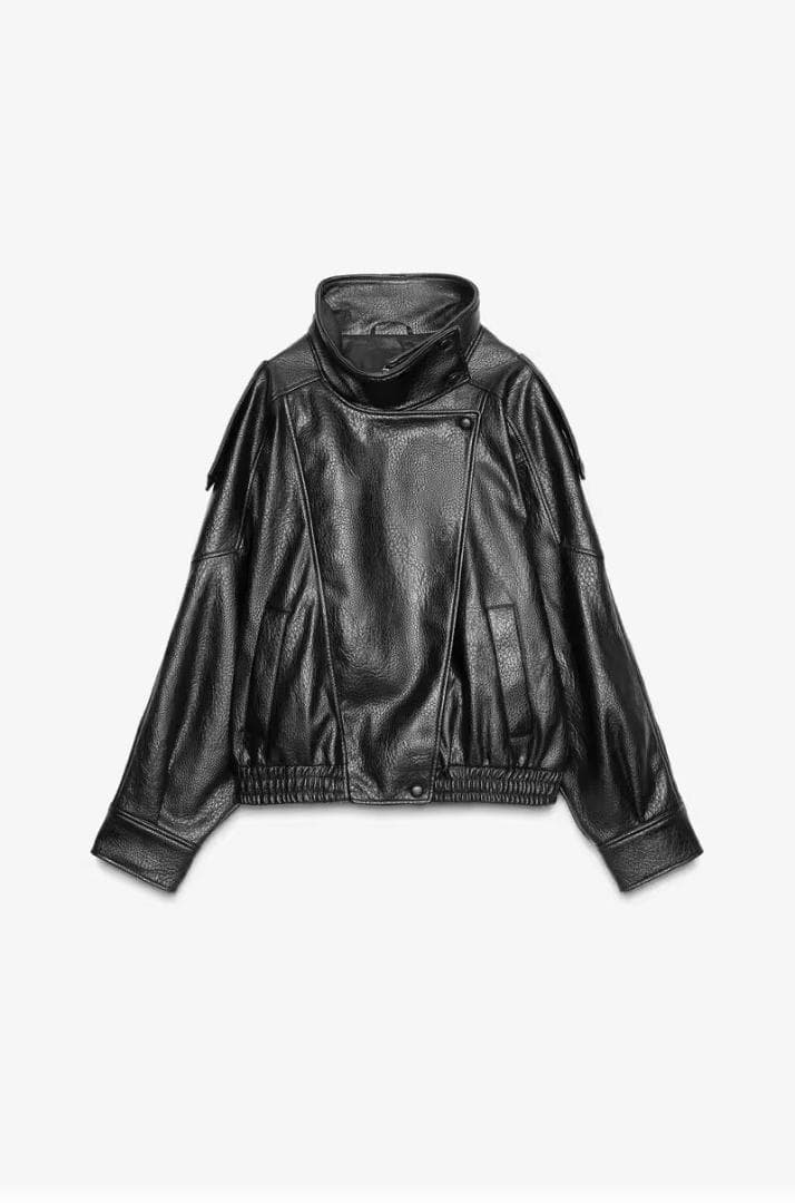 ZARA ザラ　フェイクレザー パデッドボンバージャケット　新品、未使用
