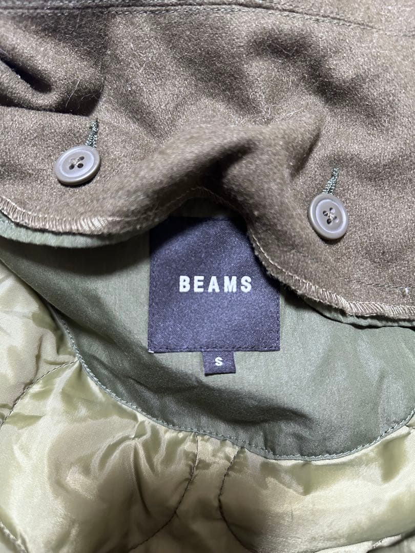 新品同様！お値下げ中！BEAMS フード付きオリーブモッズコート S