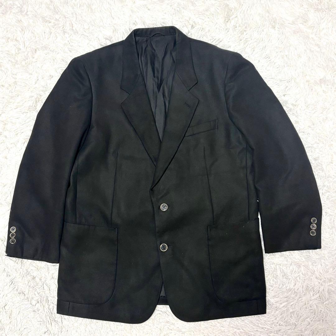 【極美品】クリスチャンディオールムッシュ　テーラードジャケット　黒　綿　XL