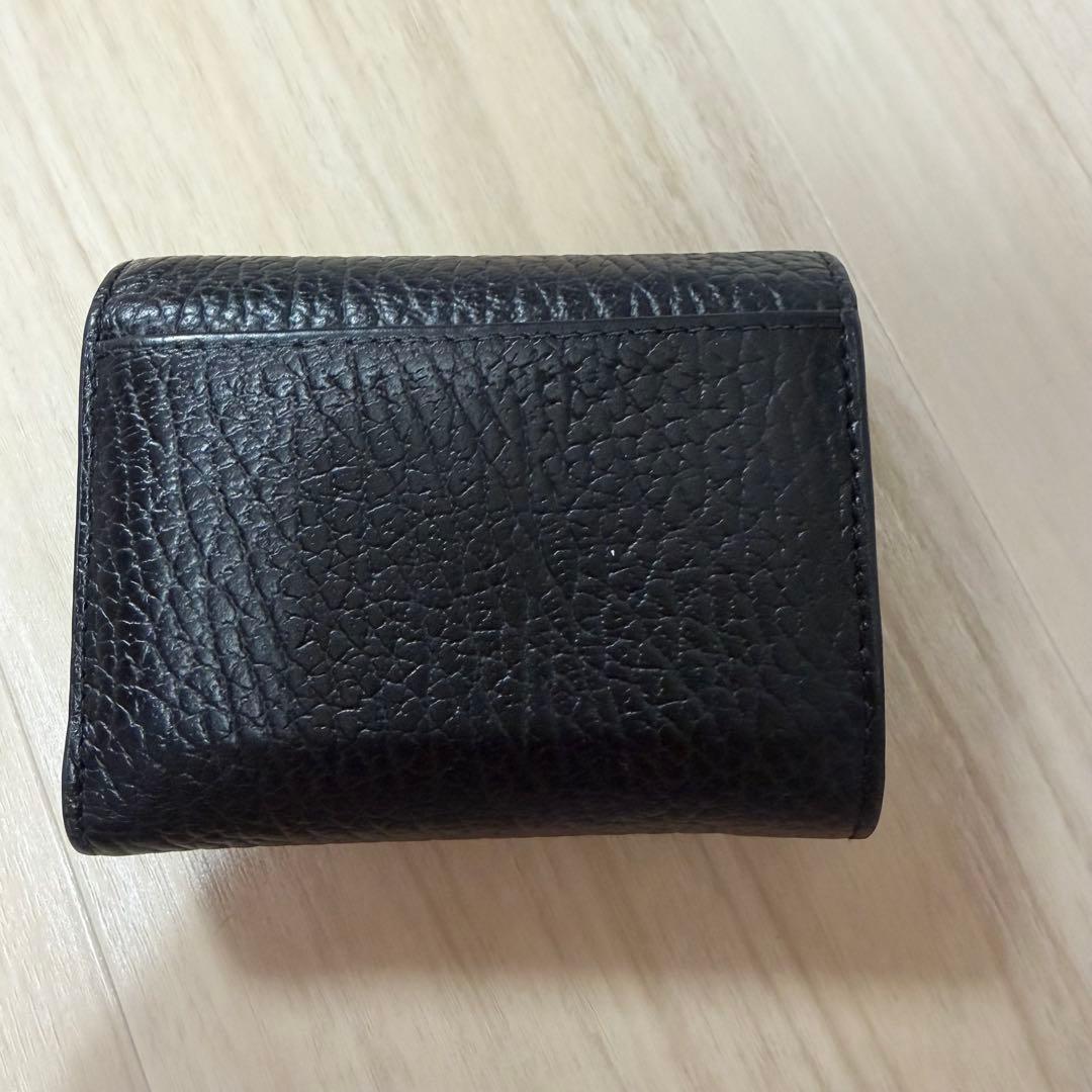 ブラックレザー 三つ折り財布