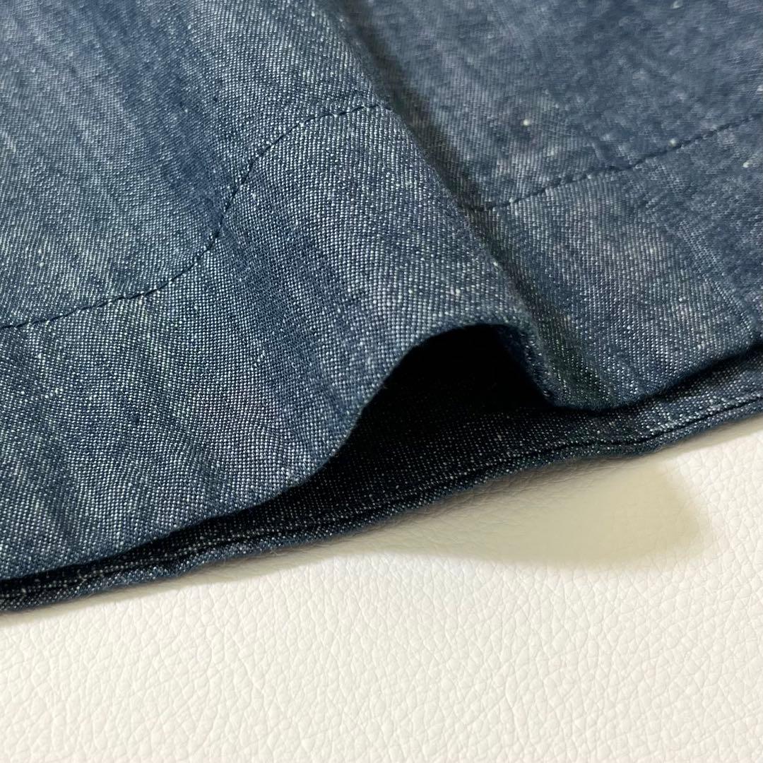 3346【美品】45R ロングスカート フレア　インディゴ　デニムスカート M