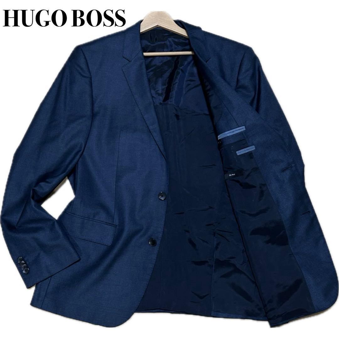 希少XL HUGO BOSS シルク45% 薄手 テーラードジャケット 2B