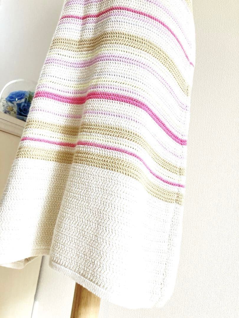 極美品　CHANEL ココボタン 春色ボーダー ニットワンピース リゾート