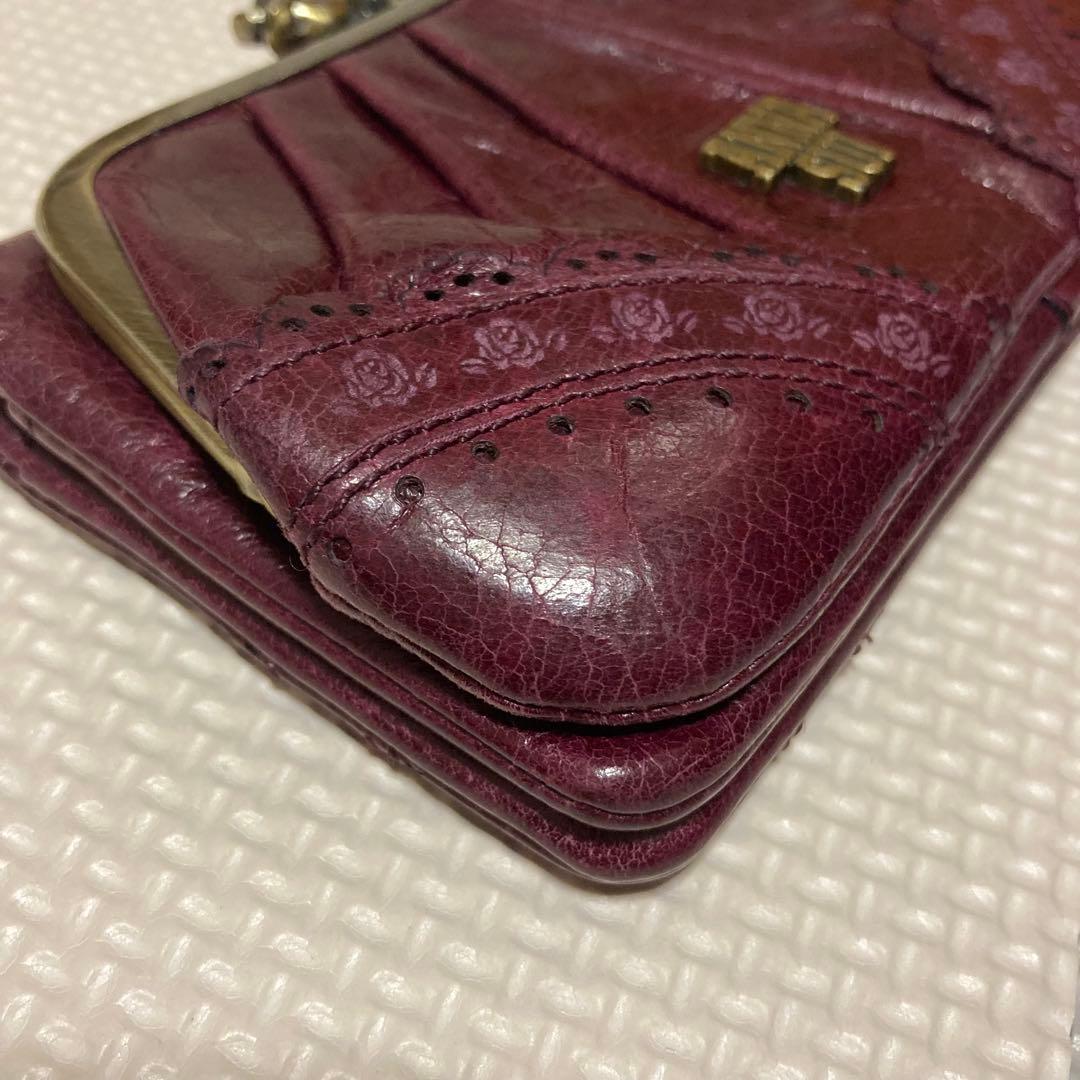 希少✨ANNA SUI アナスイ ローズガーデン がま口 二つ折り財布 バード