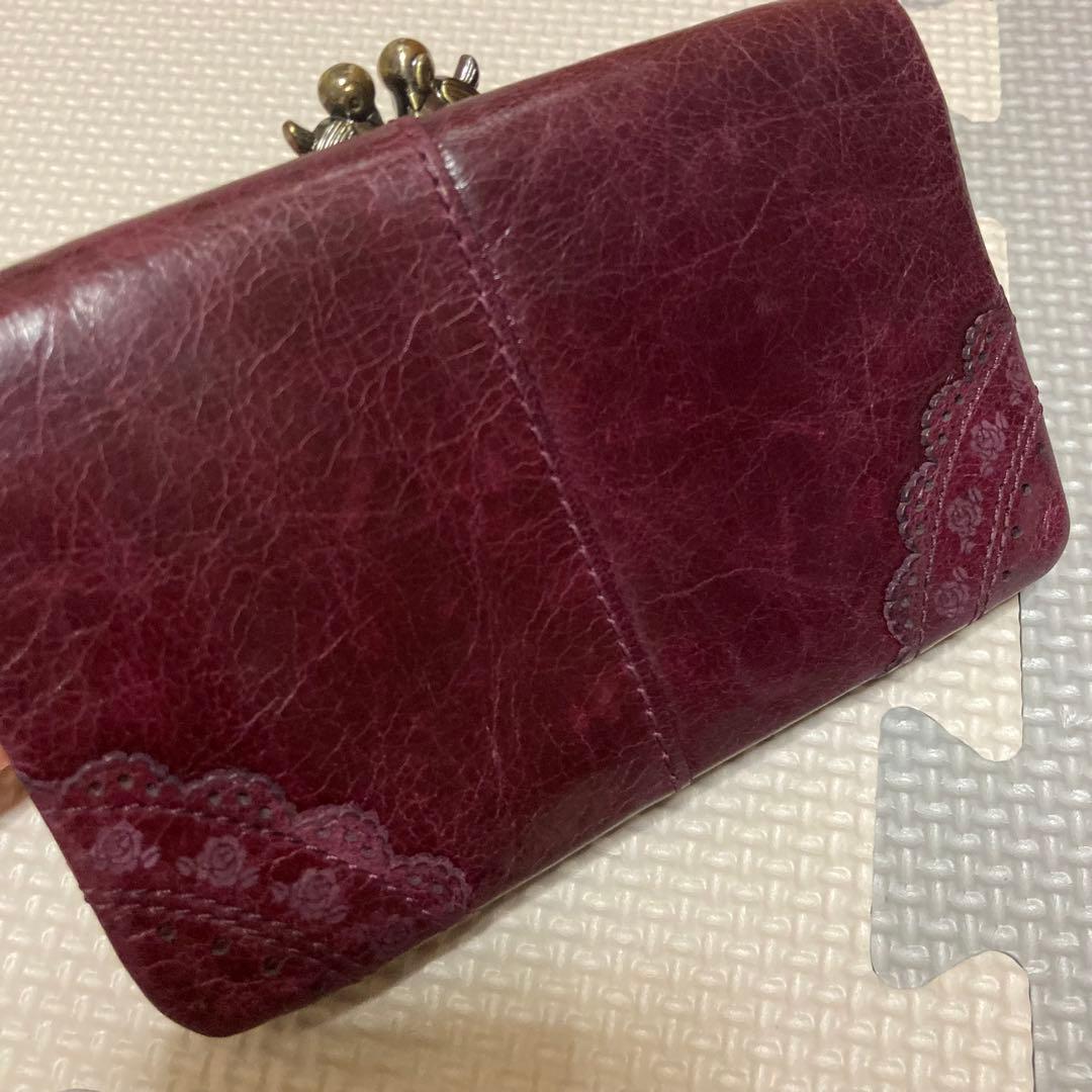 希少✨ANNA SUI アナスイ ローズガーデン がま口 二つ折り財布 バード