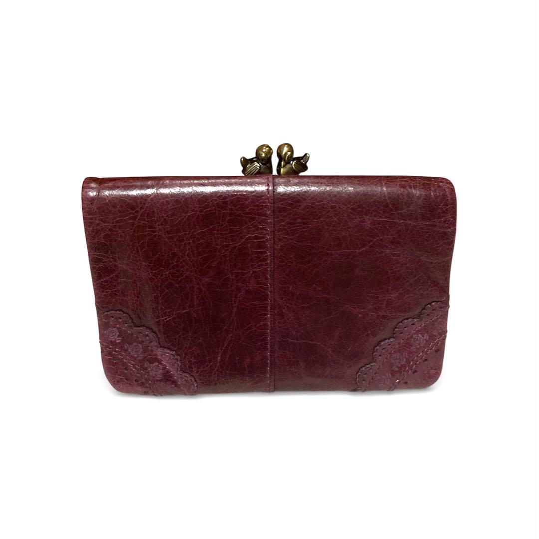 希少✨ANNA SUI アナスイ ローズガーデン がま口 二つ折り財布 バード