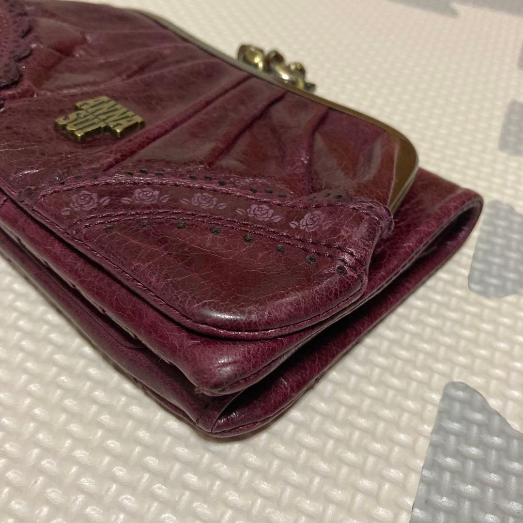 希少✨ANNA SUI アナスイ ローズガーデン がま口 二つ折り財布 バード
