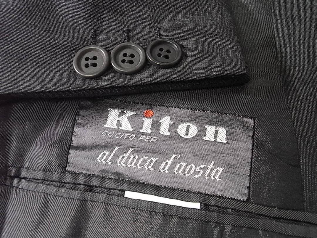 size52☆美品☆キトン kiton スーパー150’s製段返り３釦ジャケット
