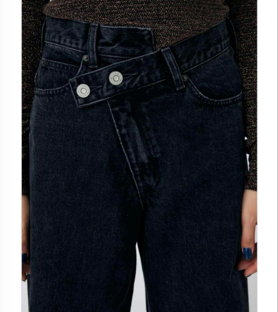 MOUSSY クロスウエストワイドストレートデニム サイズ2