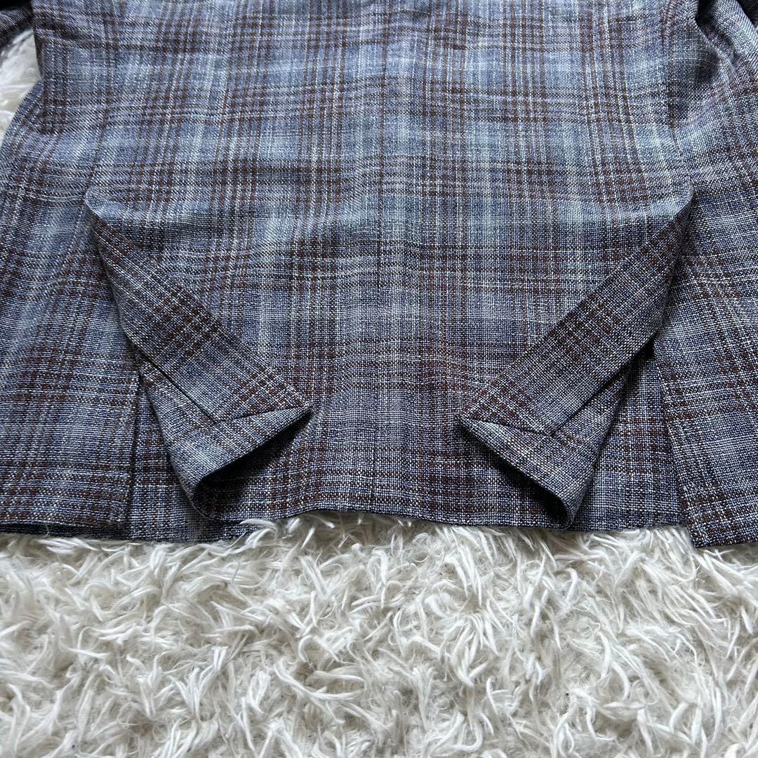 LARDINI テーラードジャケットグレンチェックウールシルクサイズ54
