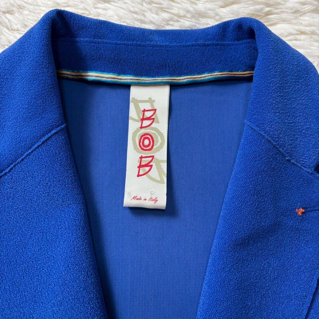 【美品】BOB テーラードジャケット　アンコン仕様　ブルー　ストレッチ