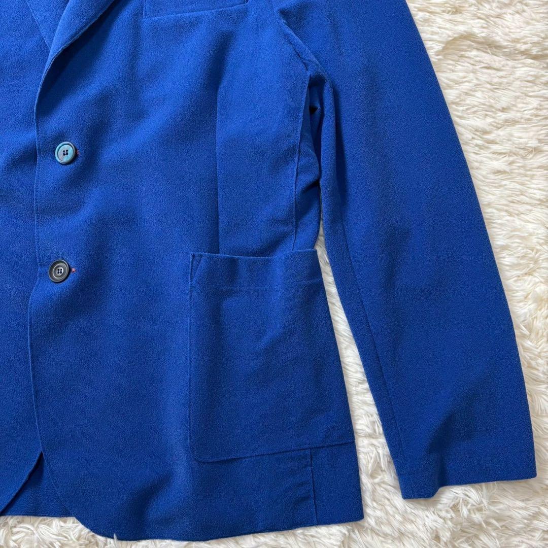 【美品】BOB テーラードジャケット　アンコン仕様　ブルー　ストレッチ