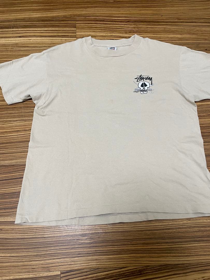 90s 白タグ OLD STUSSY スカルサーフ Tシャツ シングル USA製