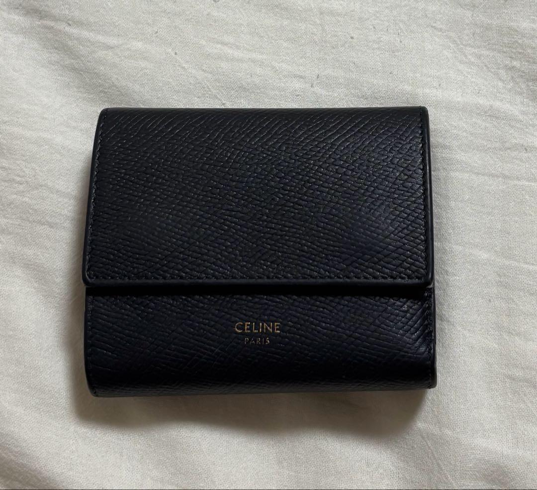 セリーヌ　CELINE 三つ折り財布　ブラック