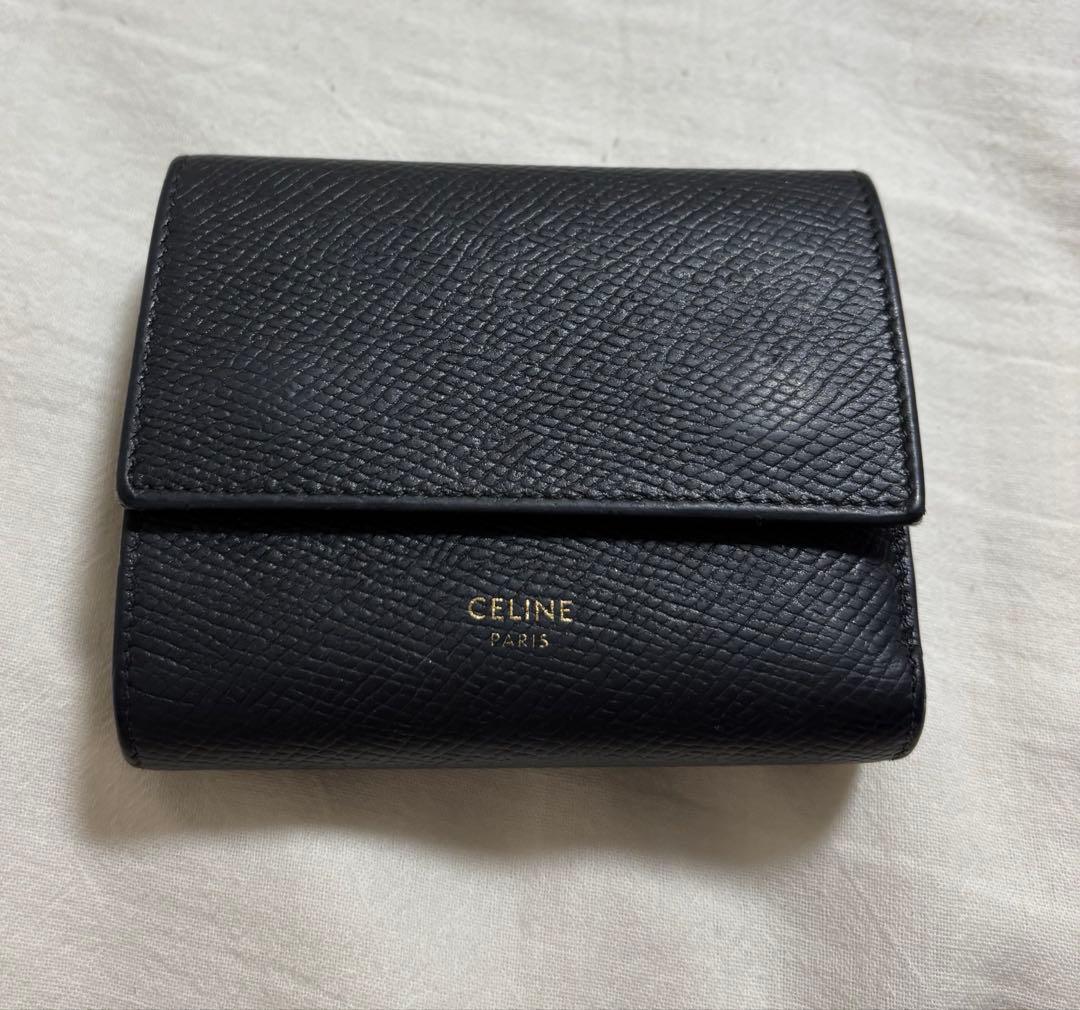 セリーヌ　CELINE 三つ折り財布　ブラック