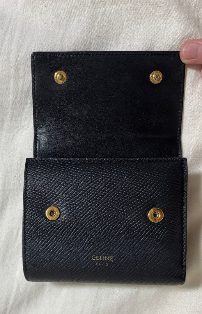 セリーヌ　CELINE 三つ折り財布　ブラック