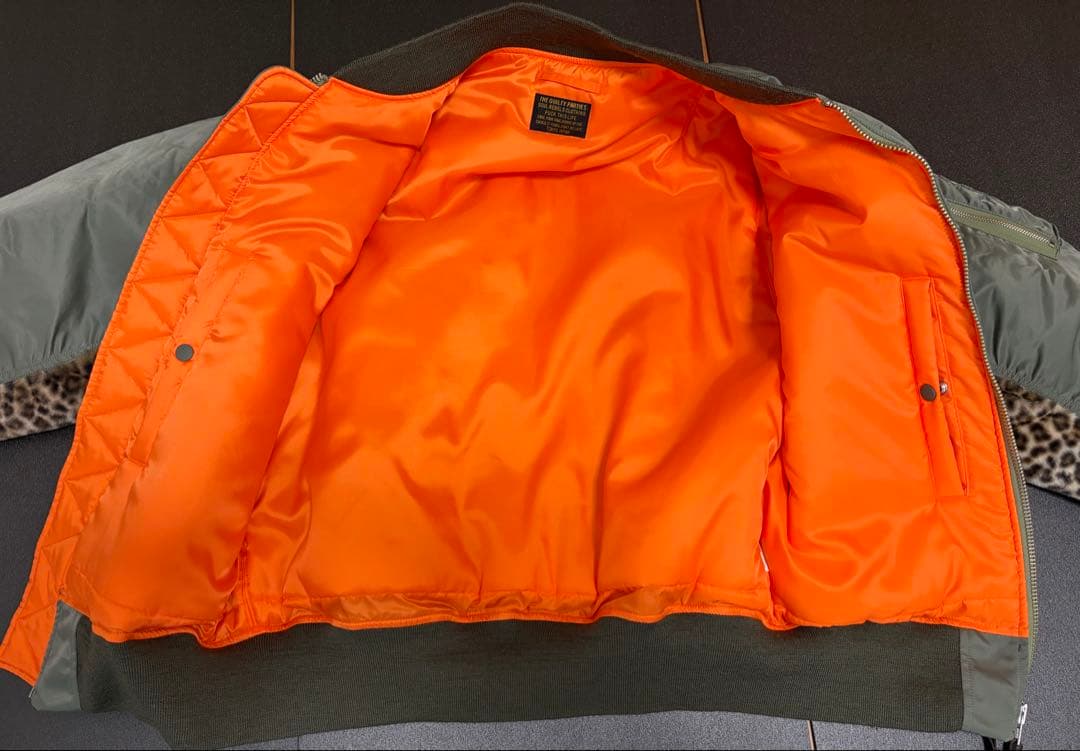 XLサイズワコマリアLEOPARD FAUX FUR MA-1
