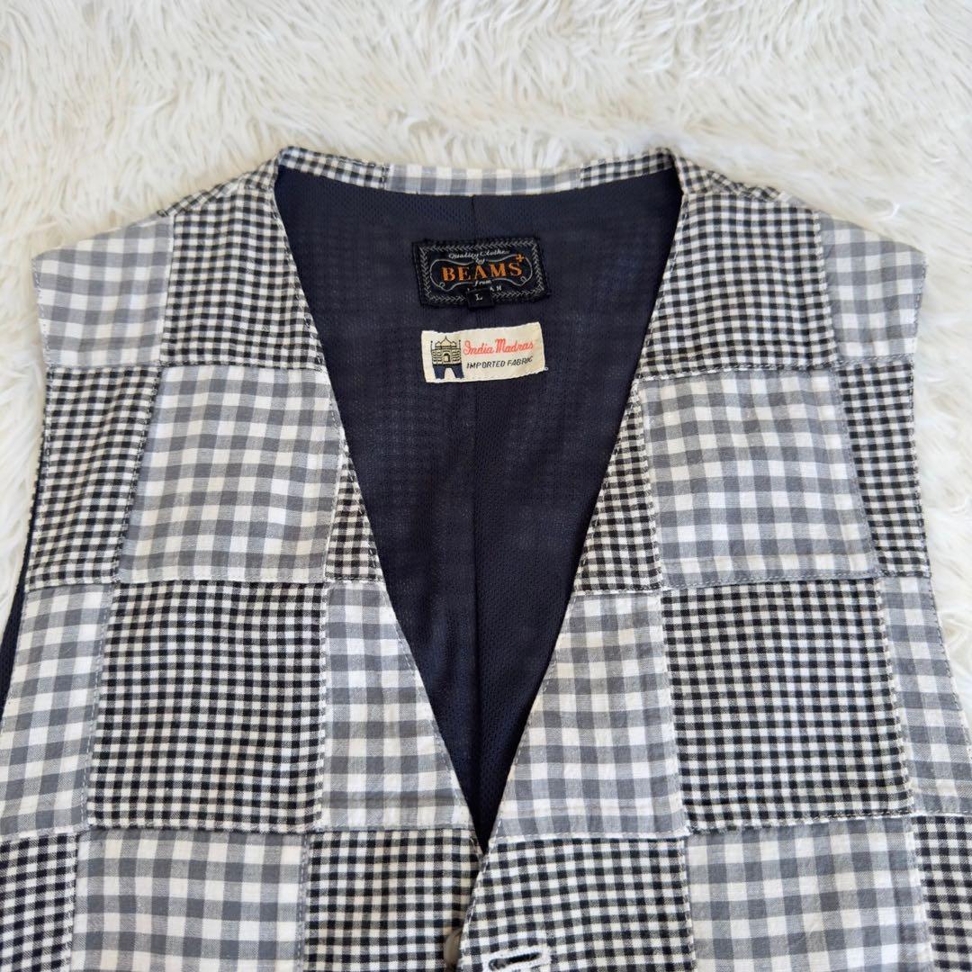 BEAMS PLUS✨India Madras ジャケット×ベスト　パッチワーク