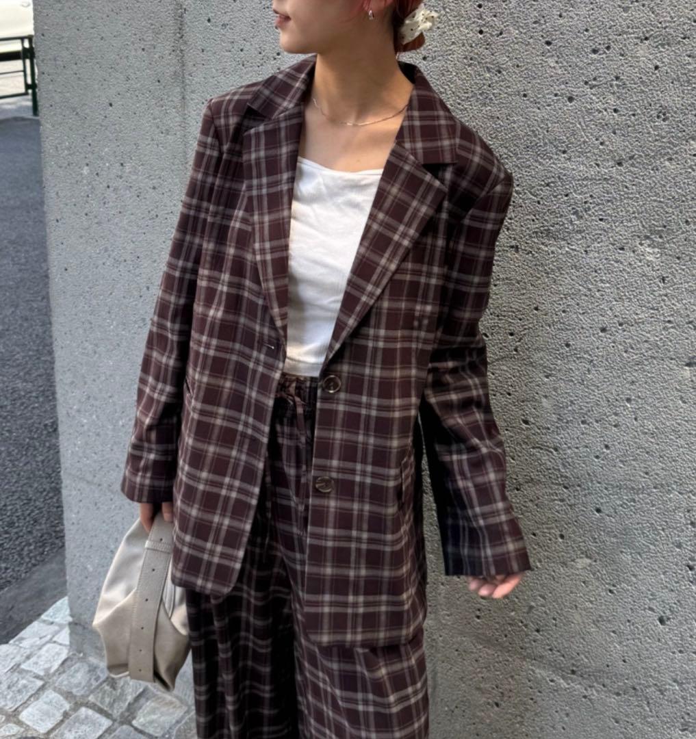 △美品　【willow】チェックオーバージャケット