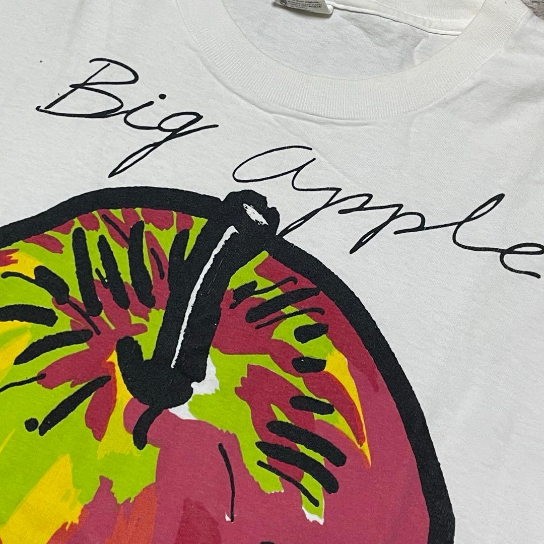 vintage Tシャツ シングルステッチ アップルプリント 古着