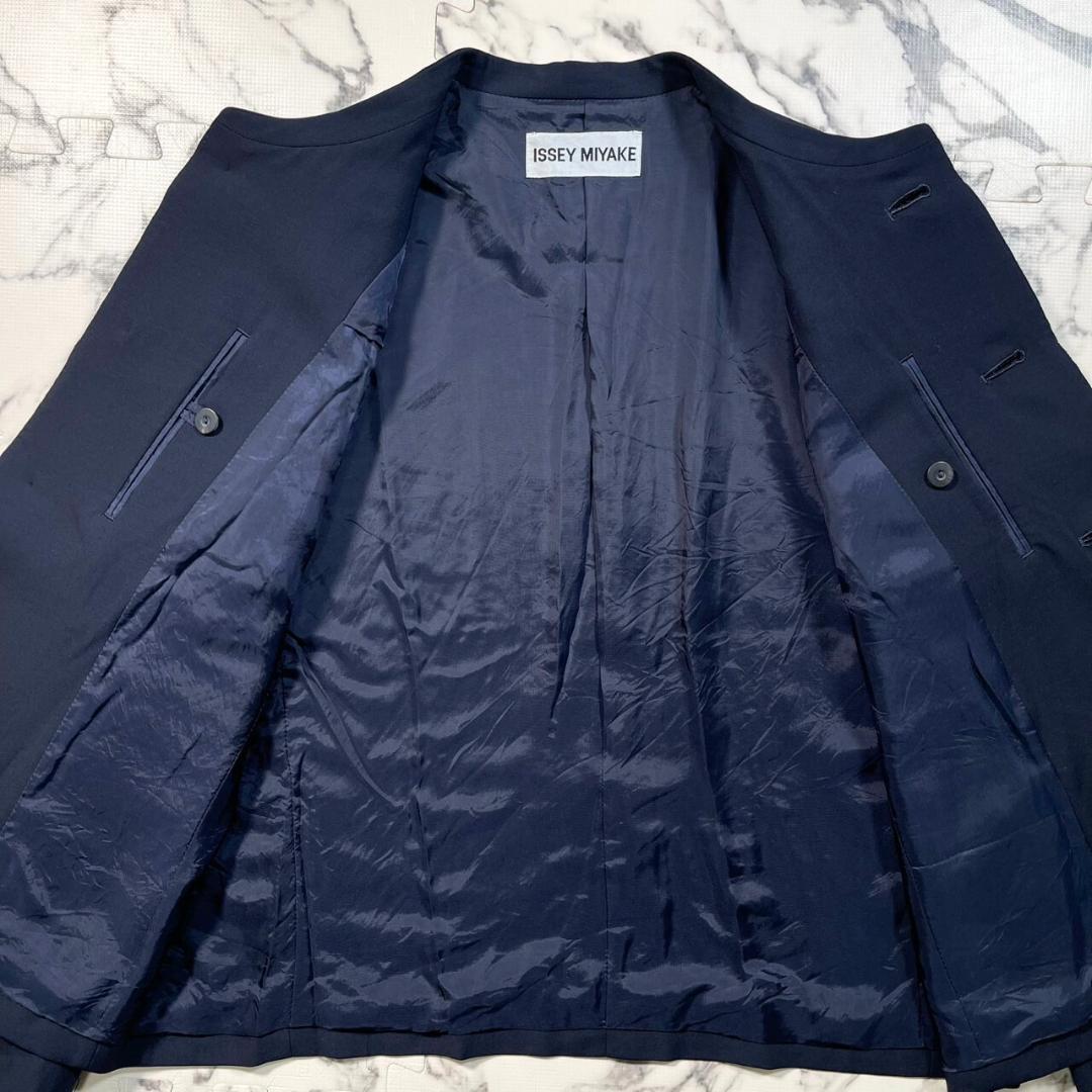 ✨極美品/93年製本人期✨(M) ISSEY MIYAKE プリーツ切替 紺