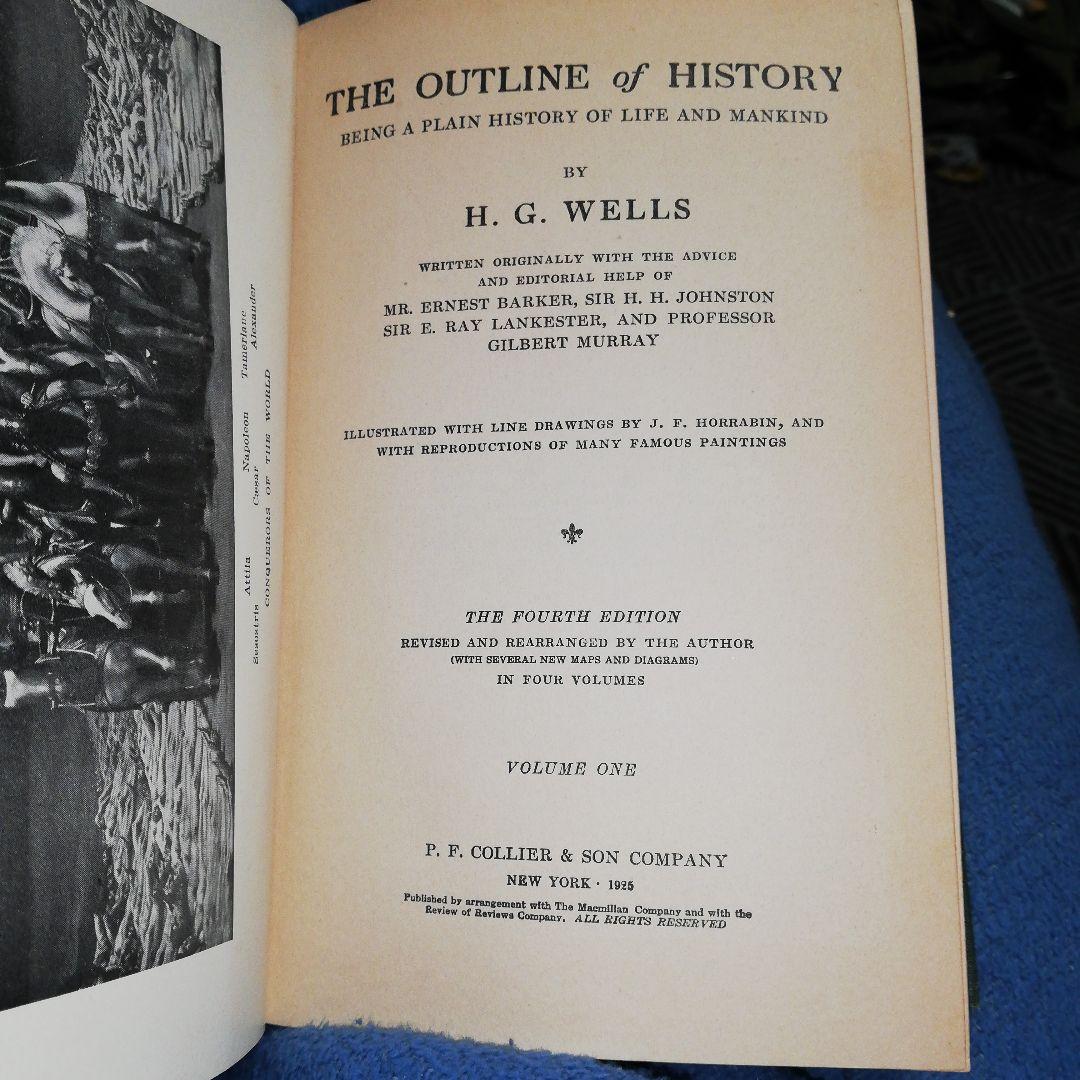 洋書 Outline of History 4 Volumes by Wells