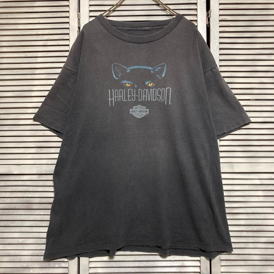 CAYZ ハーレー Tシャツ 90s ダビッドソン アニマル 猫 キャット レア