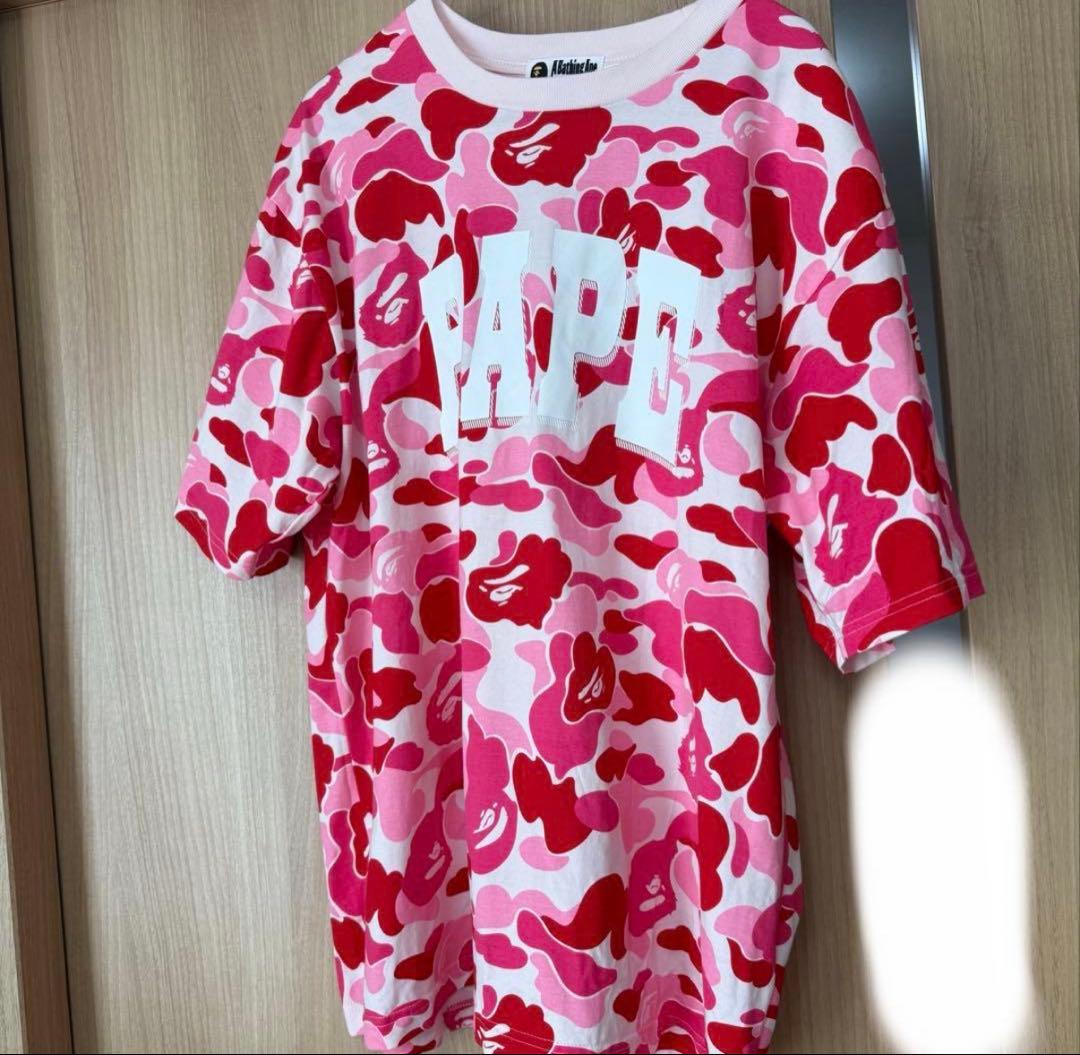APE エイプ tシャツ Lサイズ ピンク 迷彩 カモフラージュ柄