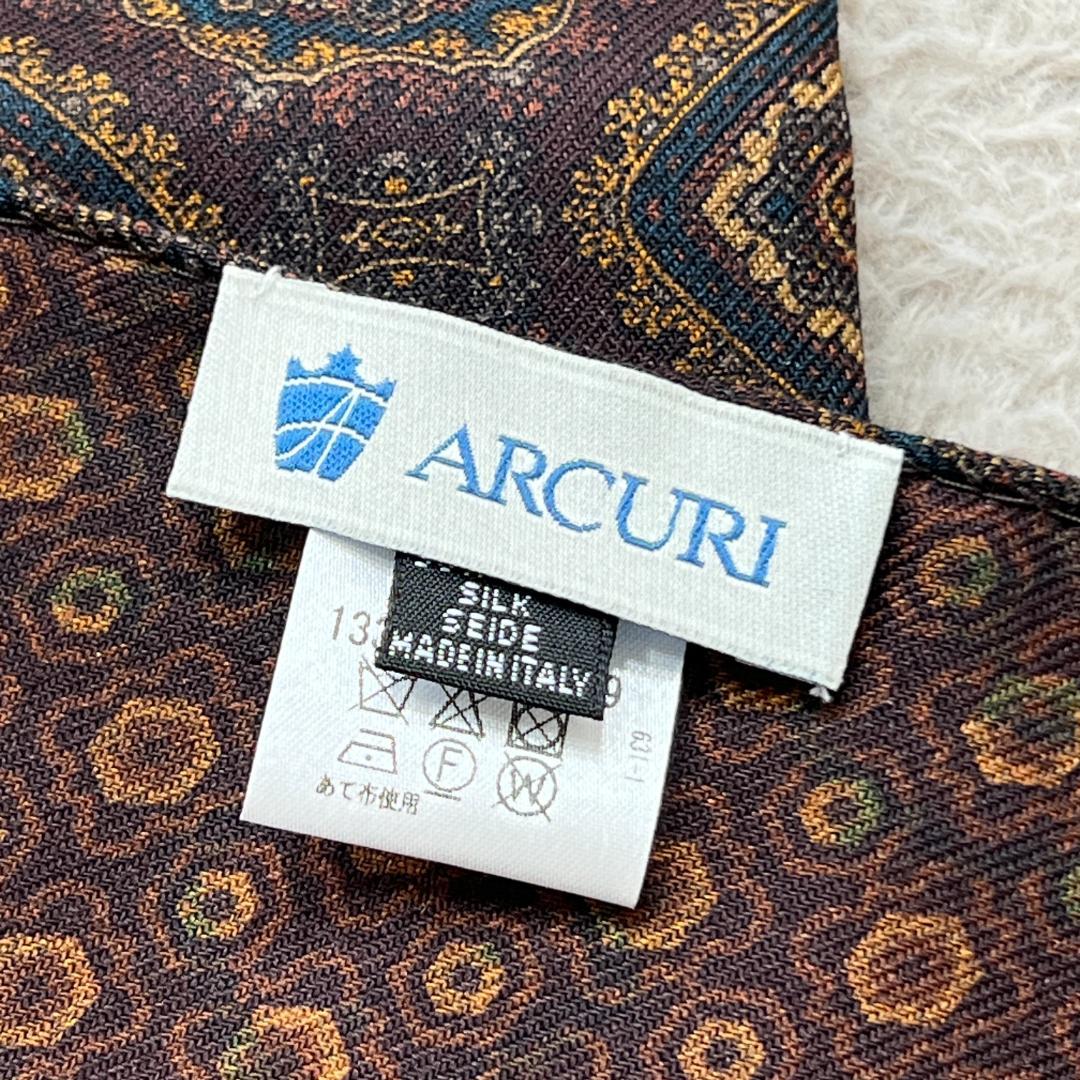 ARCURI アルクーリ ストール ダークブラウン ウール シルク イタリア製