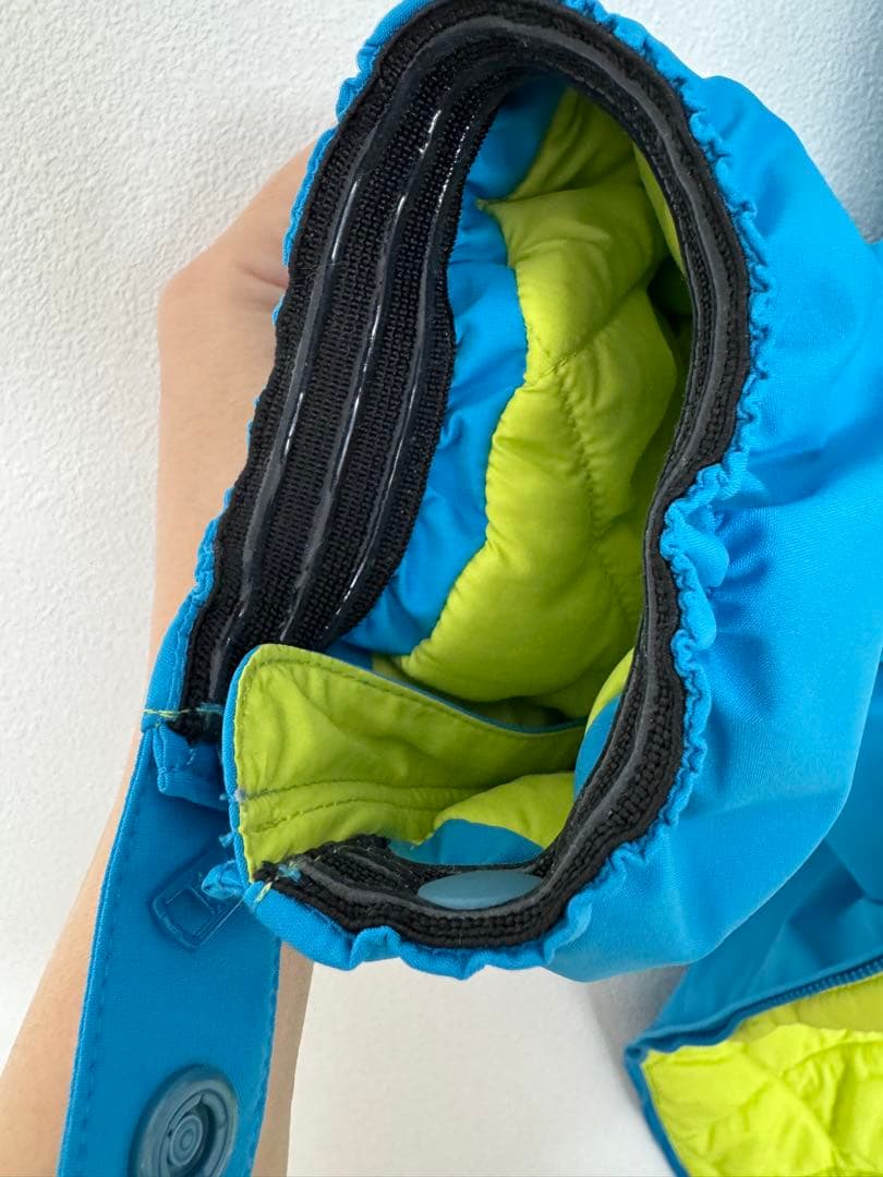 mont-bell キッズスノーウェア　フード付きオーバーオール　ブルー