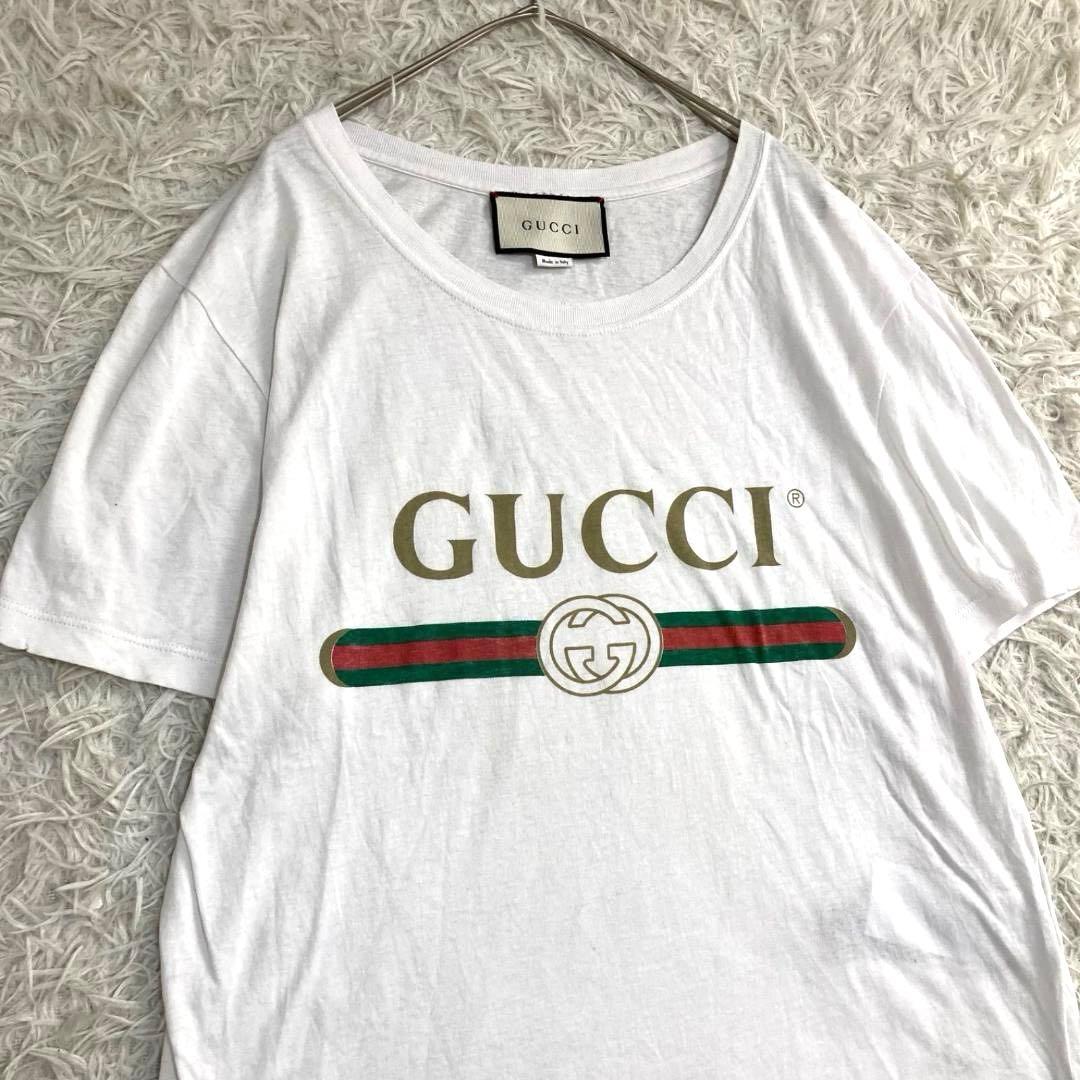 15956✨良品✨グッチ ビッグロゴ シェリーライン ヴィンテージ Tシャツ