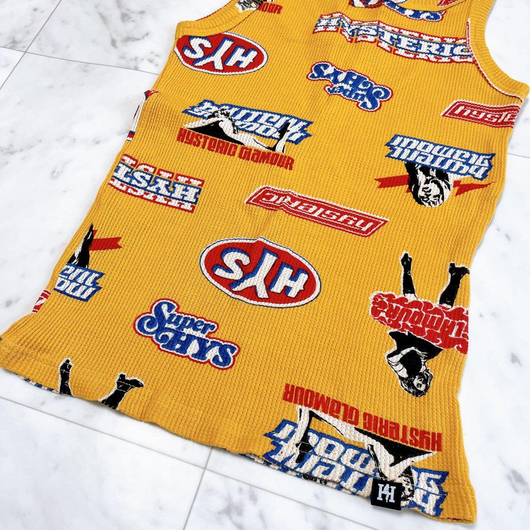 極美品✨️ヒステリックグラマー イエロー サーマル 総柄 ワッフル キャミソール