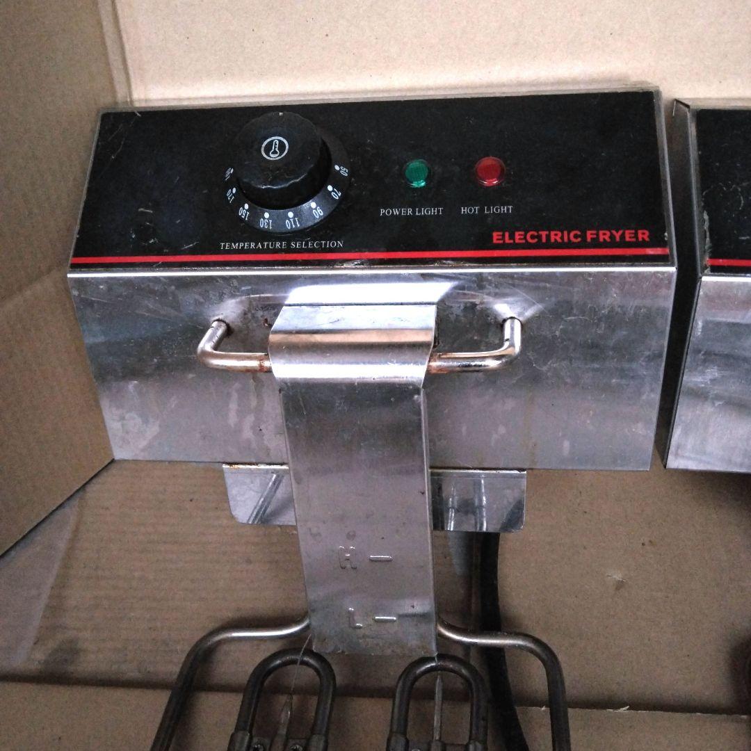 【中古】業務用 電気フライヤー 6L 二槽式