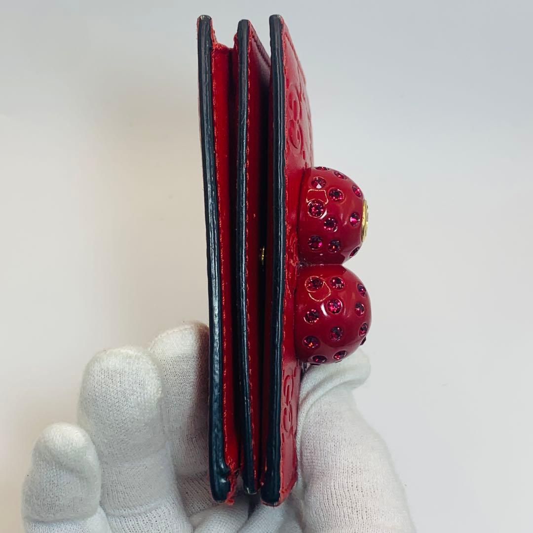 ✨レア、GUCCI 折り財布　さくらんぼ　レザー　レッド