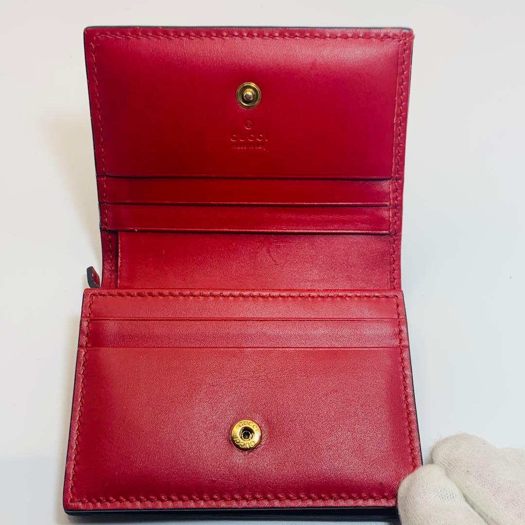 ✨レア、GUCCI 折り財布　さくらんぼ　レザー　レッド