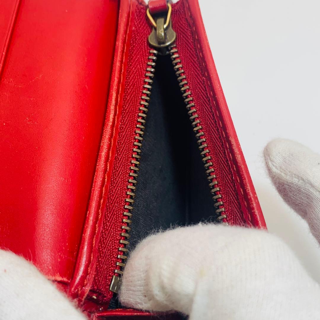✨レア、GUCCI 折り財布　さくらんぼ　レザー　レッド