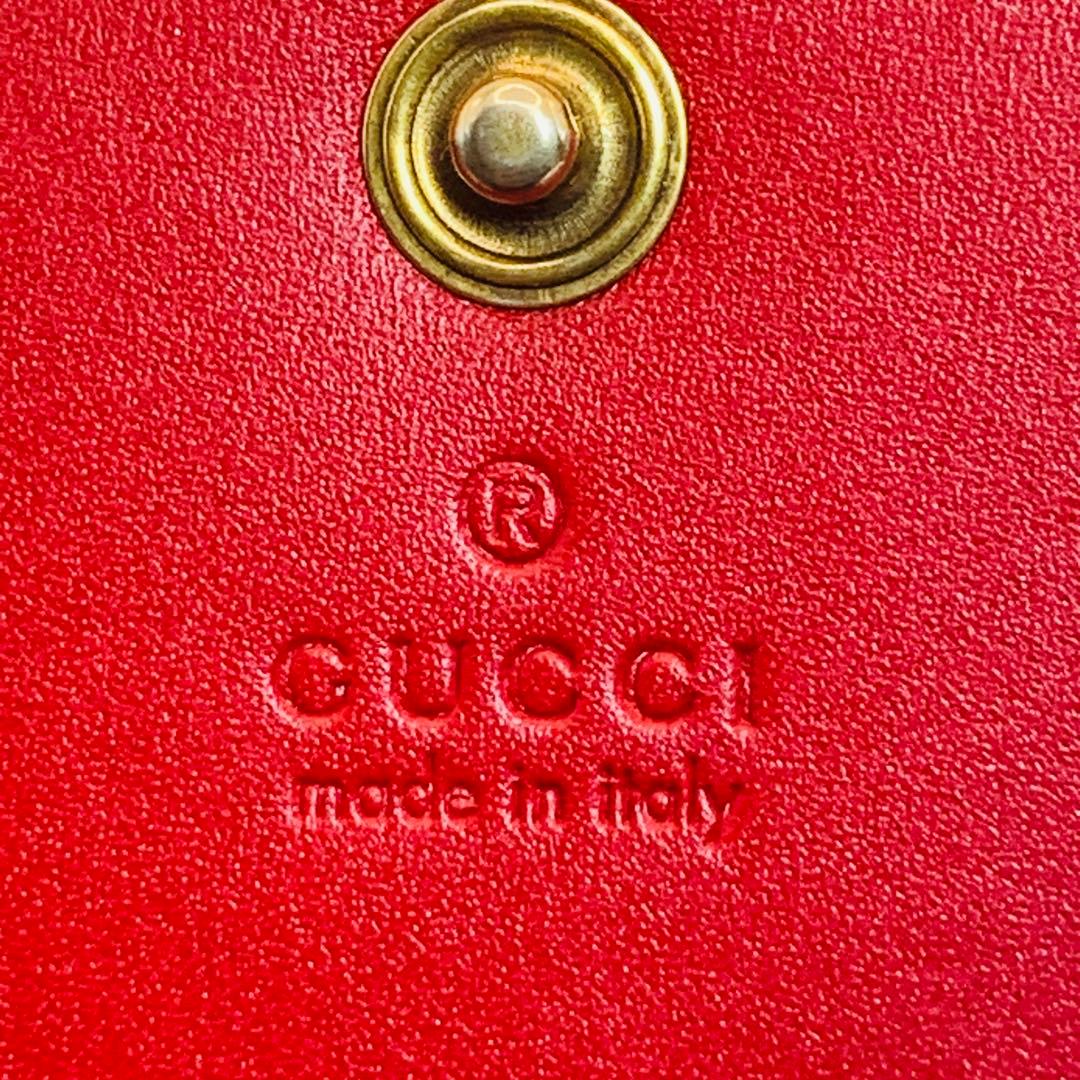 ✨レア、GUCCI 折り財布　さくらんぼ　レザー　レッド