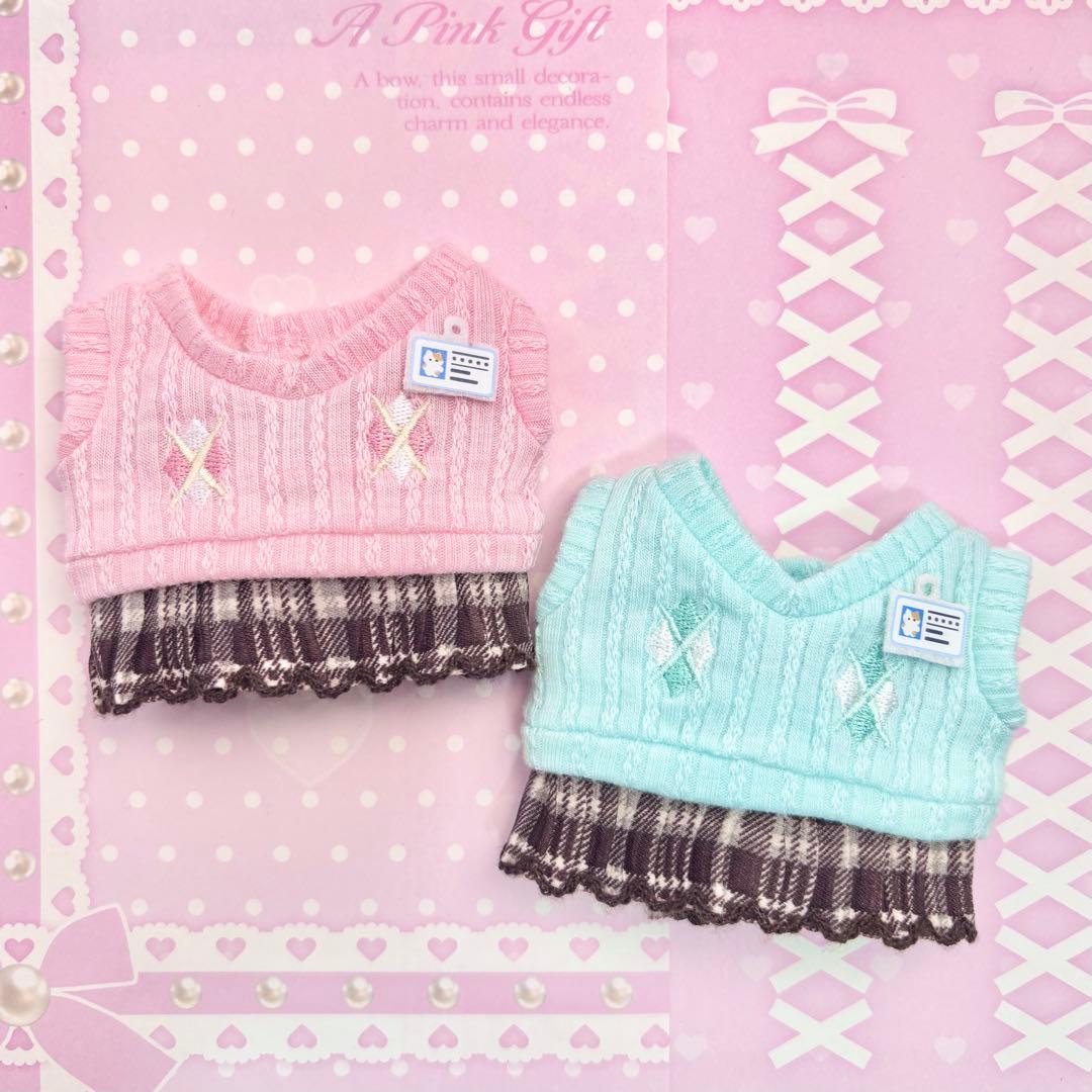 殿様　ぬい服　ハンドメイド　メイド　10cm うさぎ　チョコミント　ピンク　制服
